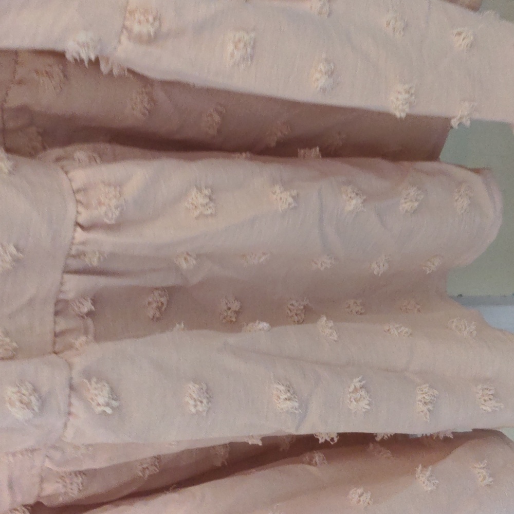 Pioneer Woman Maxi Cream Dress, Size XL, NWT, Elastic Waist & Sleeves, Flowy, - Picture 7 of 10